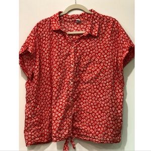 Old Navy linen tie-front shirt